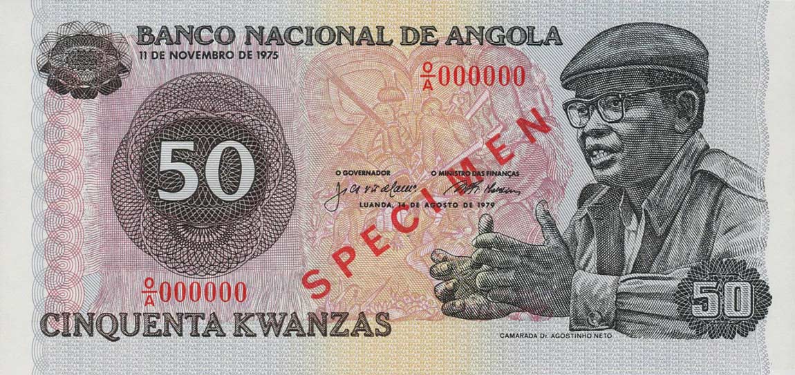 Front of Angola p114s: 50 Kwanzas from 1979