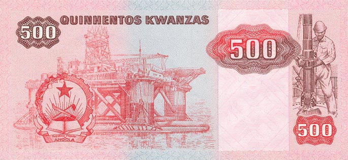 Back of Angola p120b: 500 Kwanzas from 1987