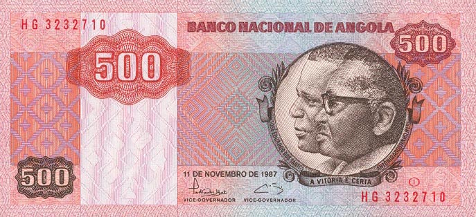 Front of Angola p120b: 500 Kwanzas from 1987