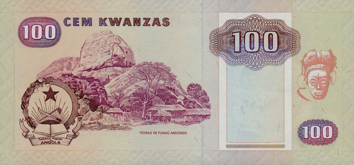 Back of Angola p126: 100 Kwanzas from 1991