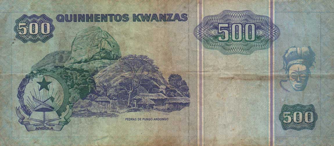 Back of Angola p128a: 500 Kwanzas from 1991