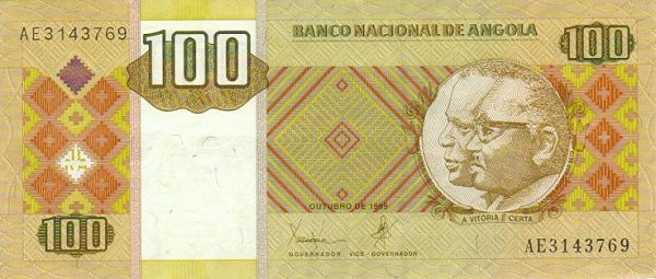 Front of Angola p147a: 100 Kwanzas from 1999