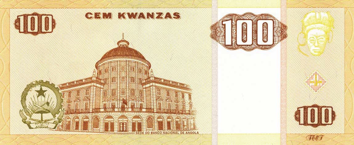 Back of Angola p147b: 100 Kwanzas from 2011