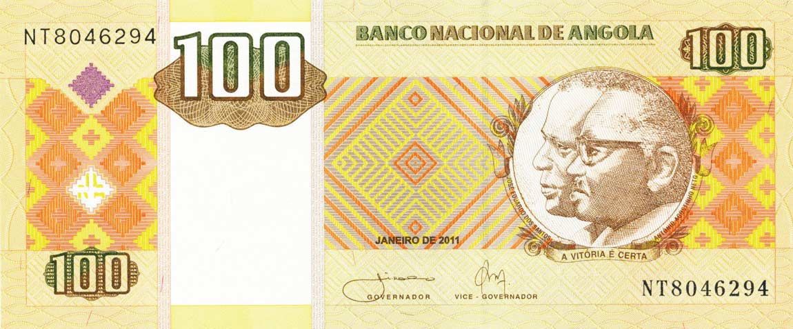 Front of Angola p147b: 100 Kwanzas from 2011