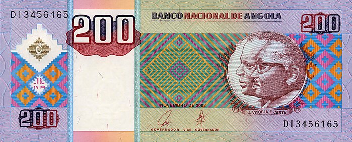 Front of Angola p148a: 200 Kwanzas from 2003