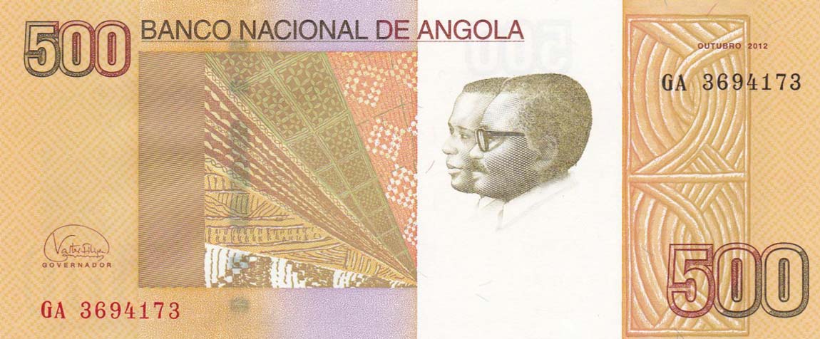 Front of Angola p155b: 500 Kwanzas from 2012