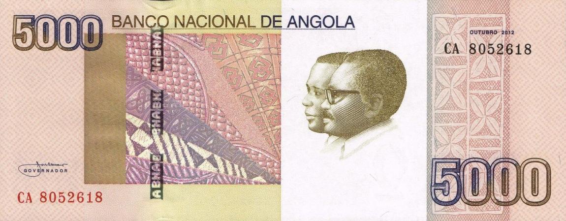 Front of Angola p158: 5000 Kwanzas from 2012