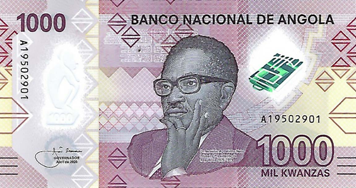 Front of Angola p162: 1000 Kwanzas from 2020