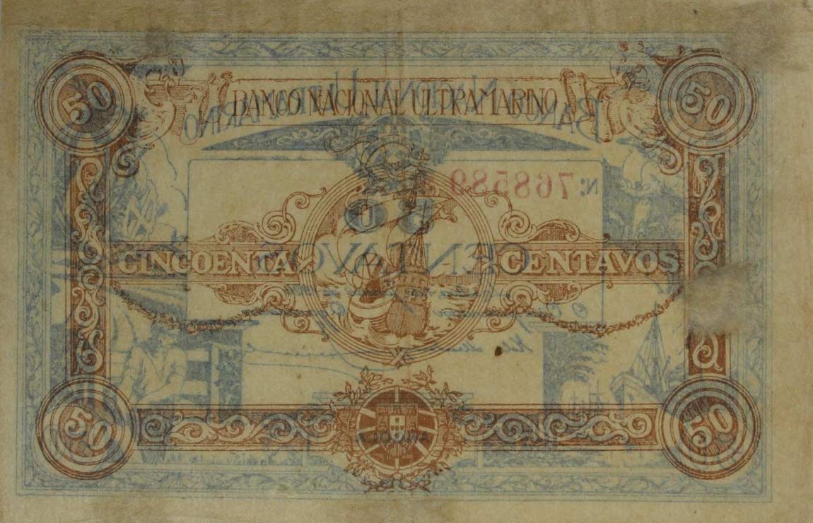 Back of Angola p53: 50 Centavos from 1920