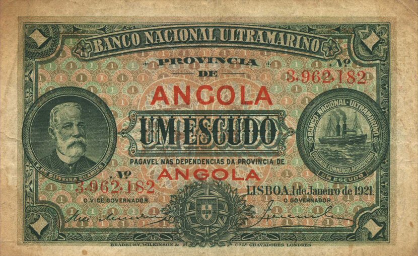 Front of Angola p55a: 1 Escudo from 1921