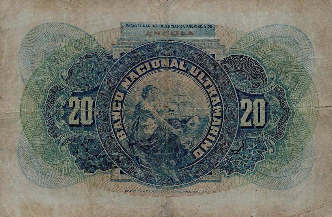 Back of Angola p59: 20 Escudos from 1921