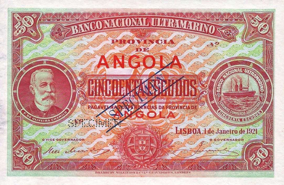 Front of Angola p60ct: 50 Escudos from 1921