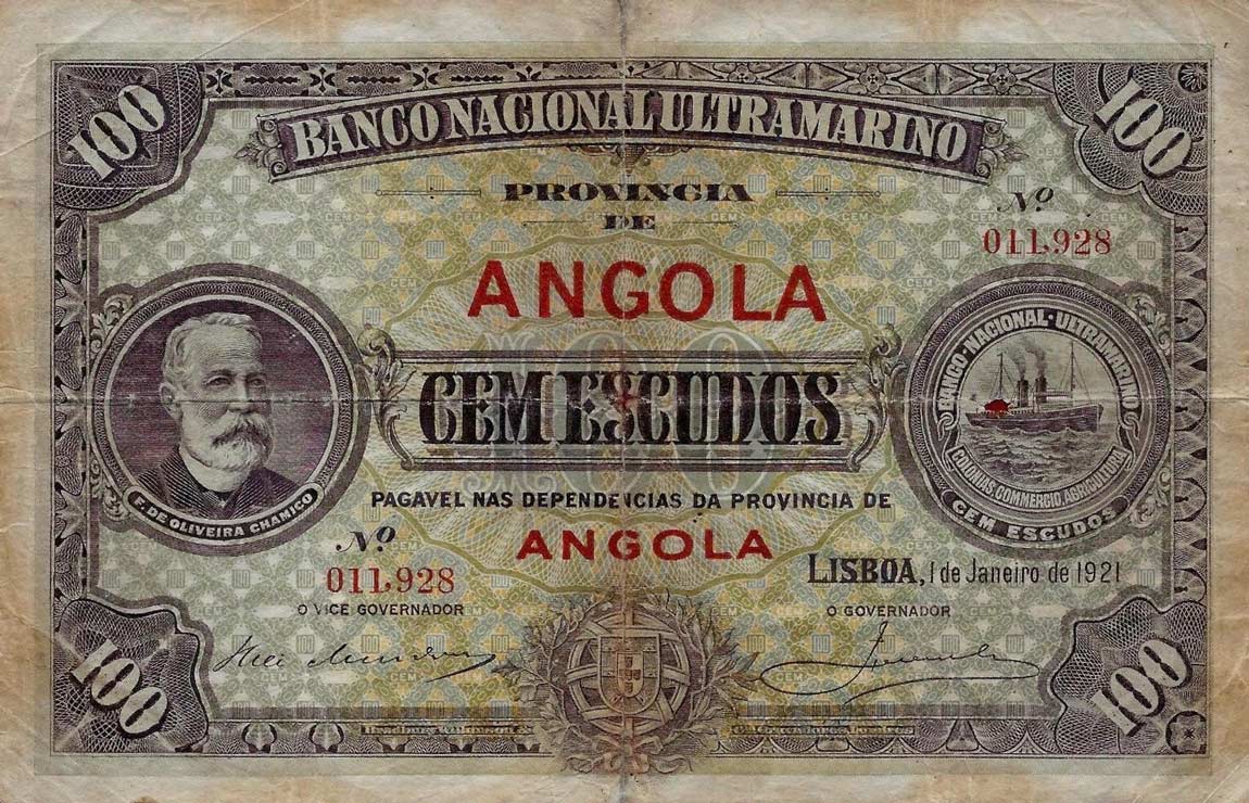 Front of Angola p61a: 100 Escudos from 1921