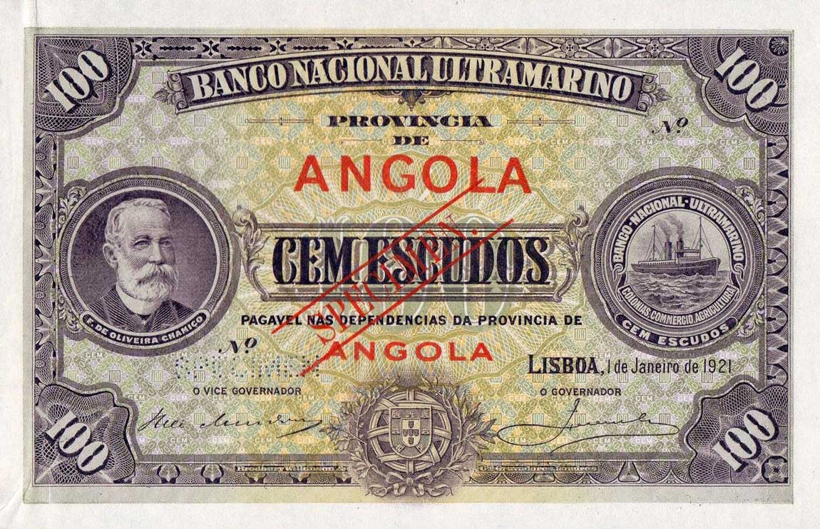 Front of Angola p61s: 100 Escudos from 1921