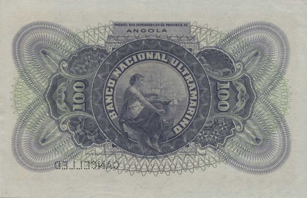 Back of Angola p61x: 100 Escudos from 1921