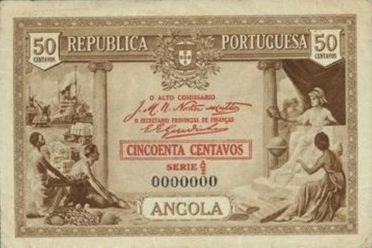 Front of Angola p63s: 50 Centavos from 1923