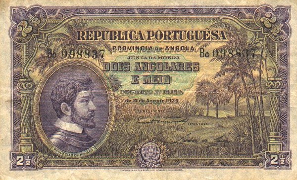 Front of Angola p65: 2.5 Angolares from 1926