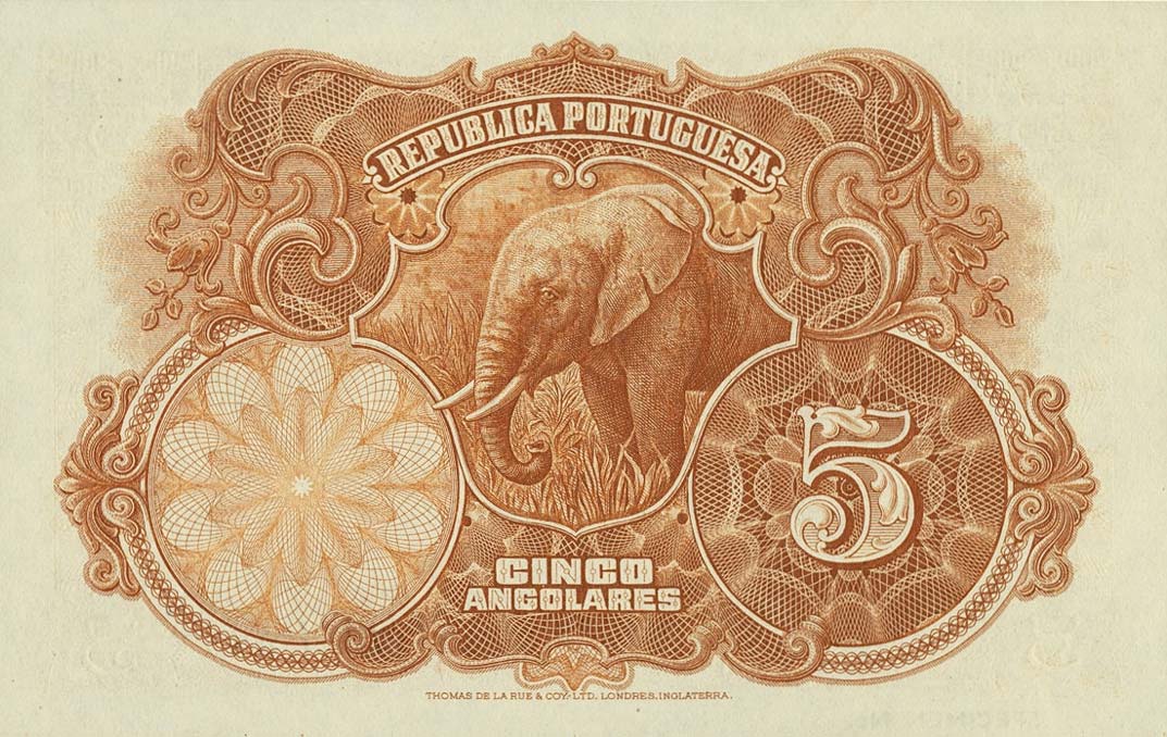 Back of Angola p66s: 5 Angolares from 1926