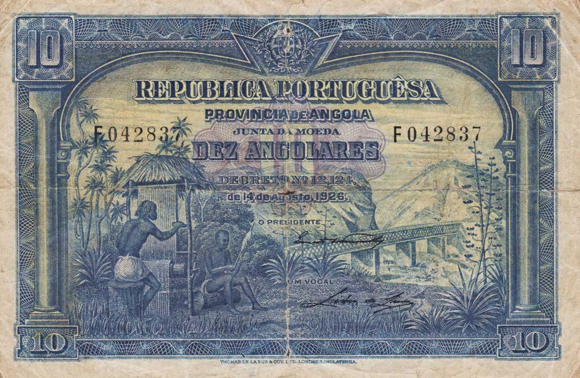 Front of Angola p67: 10 Angolares from 1926