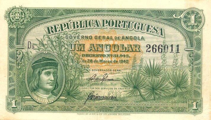 Front of Angola p68: 1 Angolar from 1942