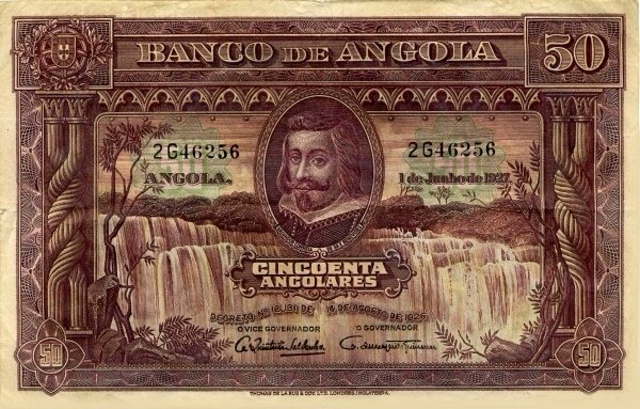 Front of Angola p74A: 50 Angolares from 1927