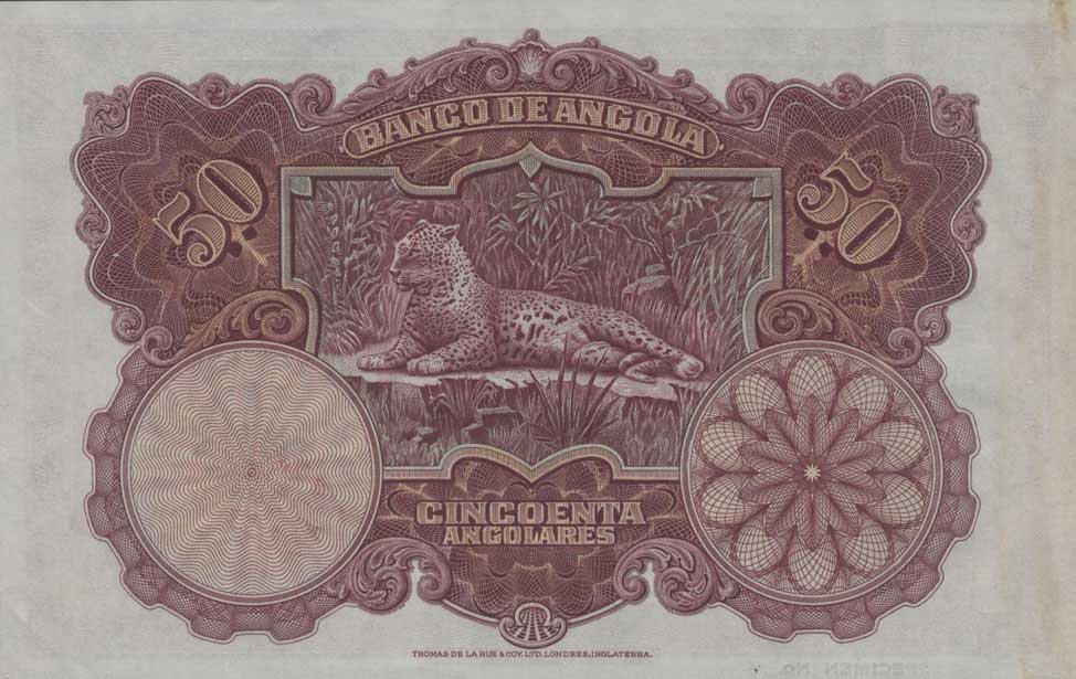 Back of Angola p74s: 50 Angolares from 1927