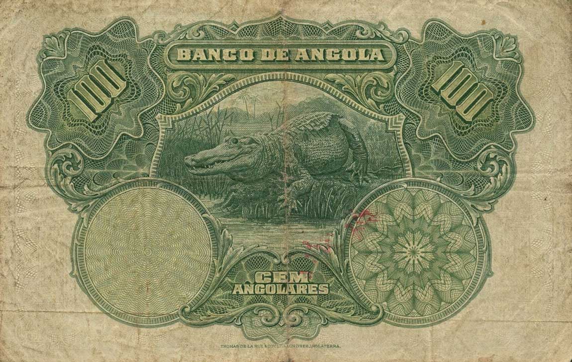 Back of Angola p75a: 100 Angolares from 1927