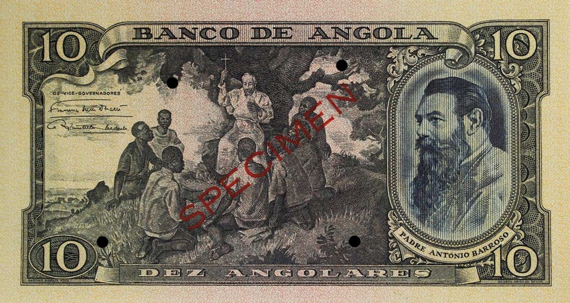 Front of Angola p78s: 10 Angolares from 1946