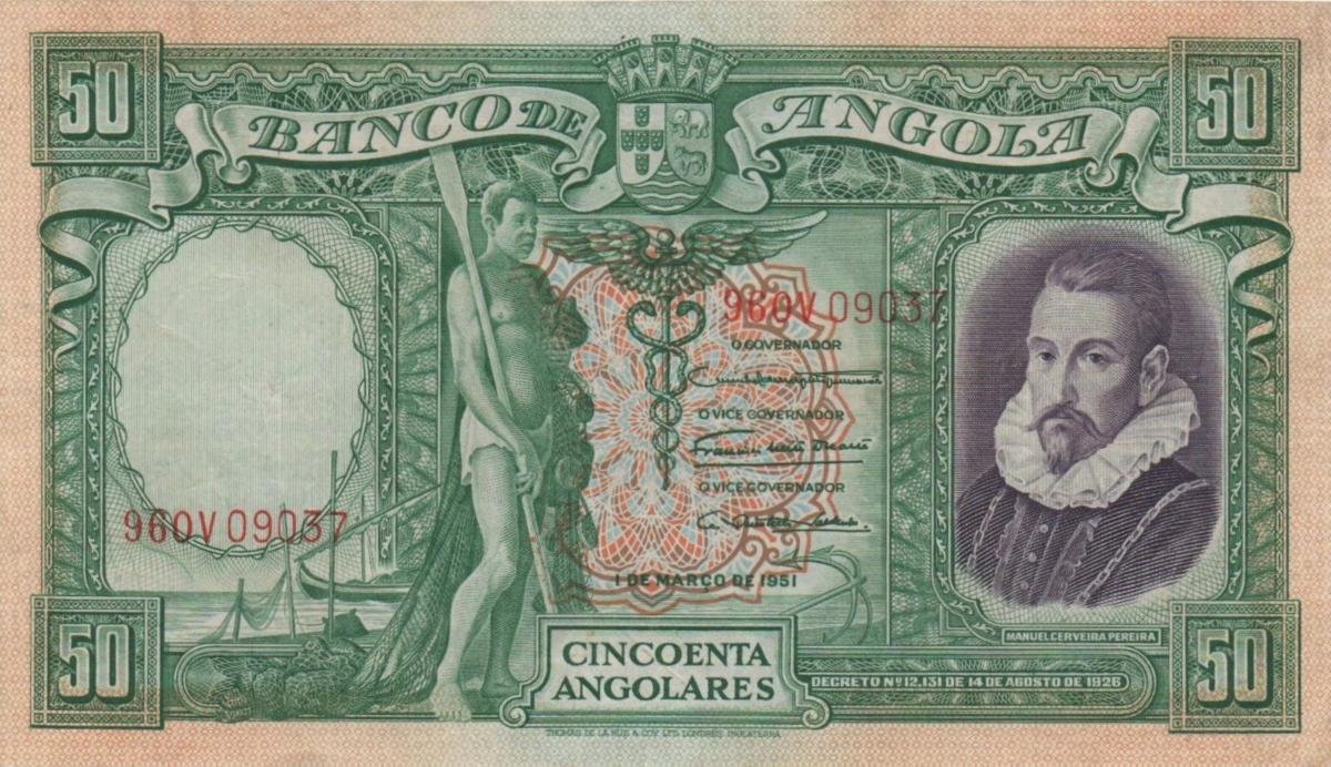 Front of Angola p84a: 50 Angolares from 1951
