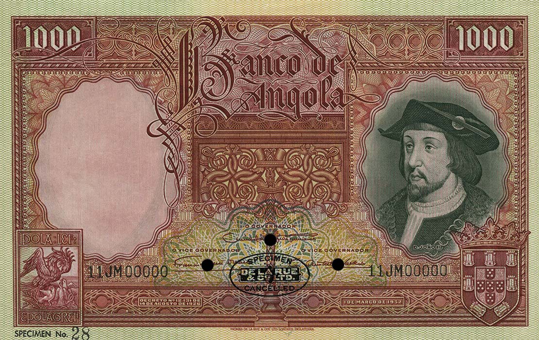 Front of Angola p86s: 1000 Angolares from 1952