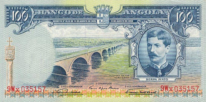 Front of Angola p89a: 100 Escudos from 1956