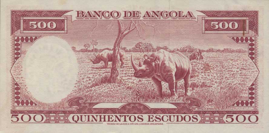 Back of Angola p90s: 500 Escudos from 1956