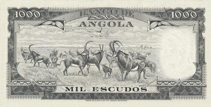 Back of Angola p91a: 1000 Escudos from 1956