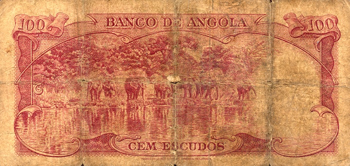 Back of Angola p94a: 100 Escudos from 1962