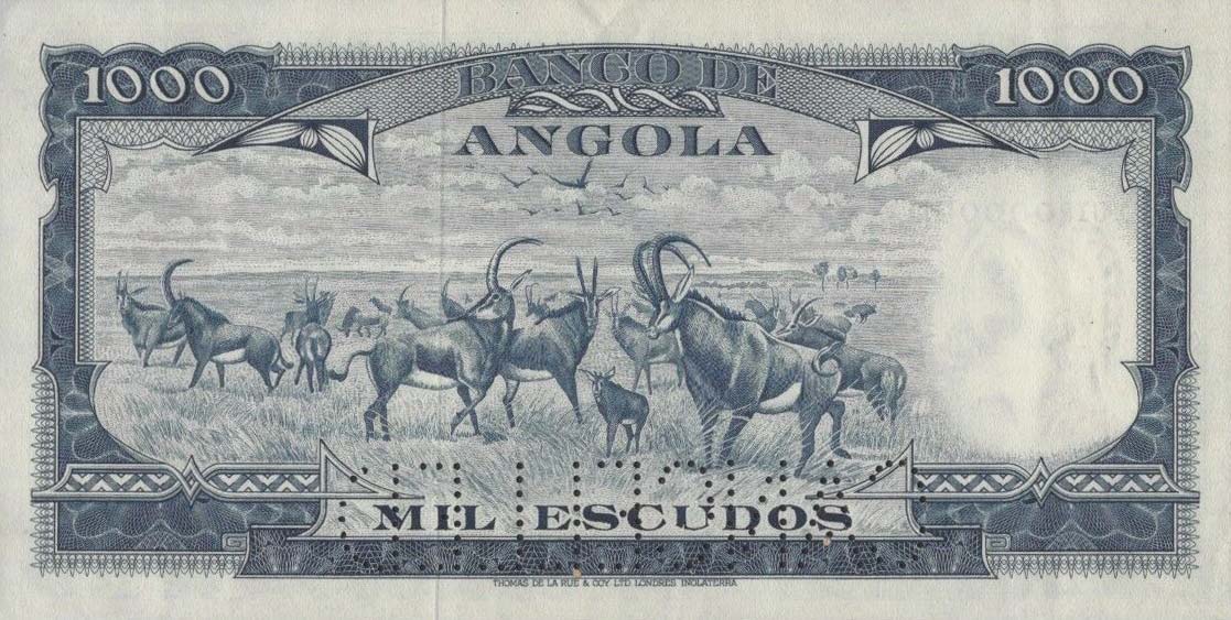 Back of Angola p96s: 1000 Escudos from 1962