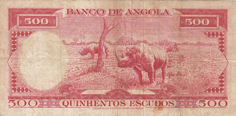 Back of Angola p97a: 500 Escudos from 1970