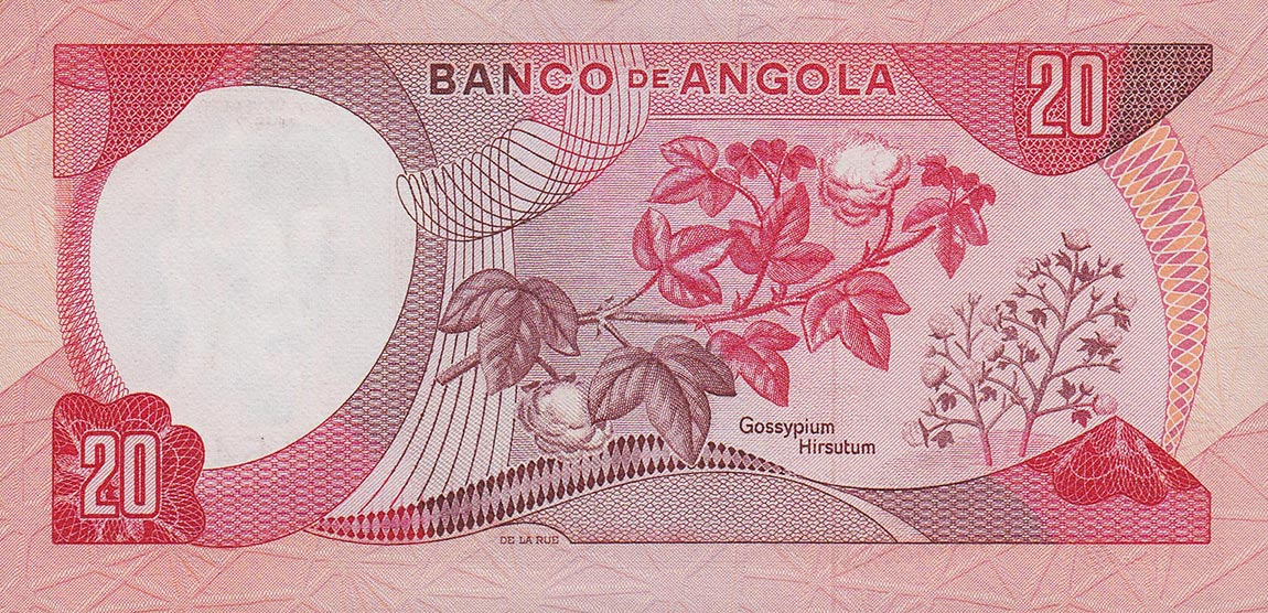 Back of Angola p99a: 20 Escudos from 1972