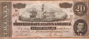 p69 from Confederate States of America: 20 Dollars from 1864