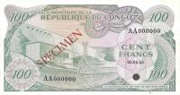 p1s from Congo Democratic Republic: 100 Francs from 1963