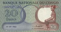 p4a from Congo Democratic Republic: 20 Francs from 1961