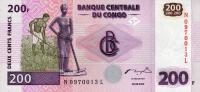 p95A from Congo Democratic Republic: 200 Francs from 2000