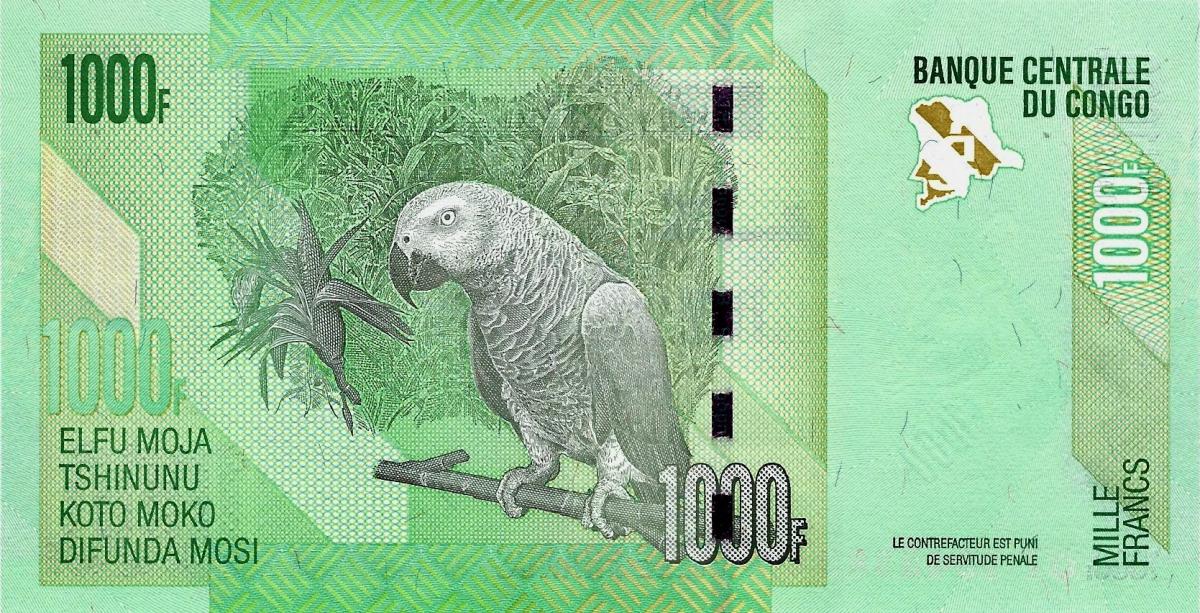 Back of Congo Democratic Republic p101d: 1000 Francs from 2022