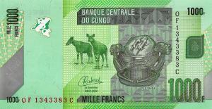 Gallery image for Congo Democratic Republic p101d: 1000 Francs