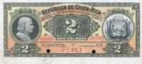 p144s from Costa Rica: 2 Colones from 1902