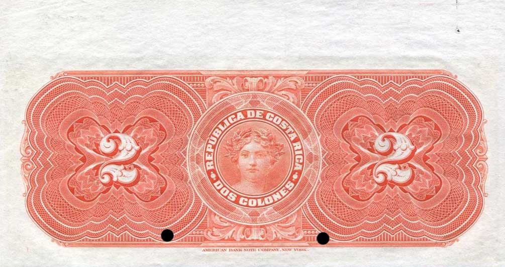 Back of Costa Rica p149s: 2 Colones from 1917