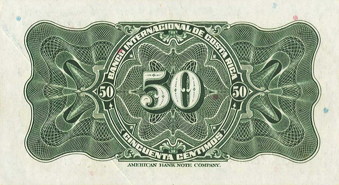 Back of Costa Rica p173a: 50 Centimos from 1935