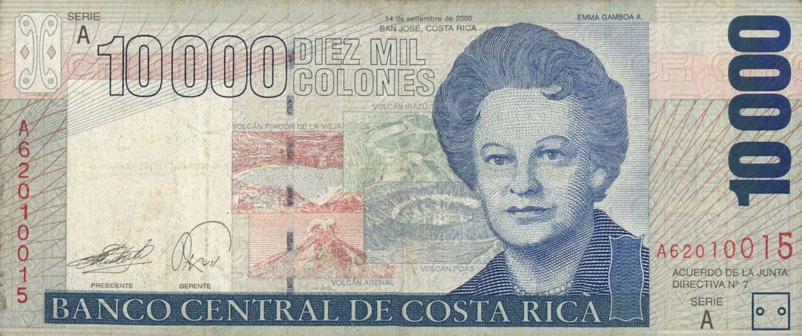 Front of Costa Rica p267d: 10000 Colones from 2005