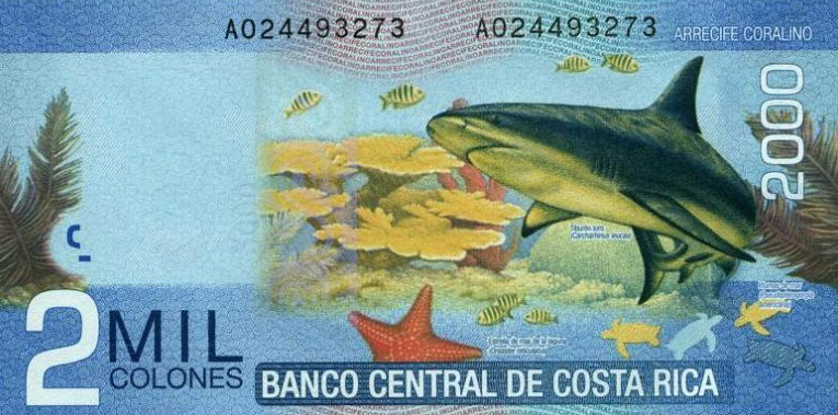 Back of Costa Rica p275a: 2000 Colones from 2009