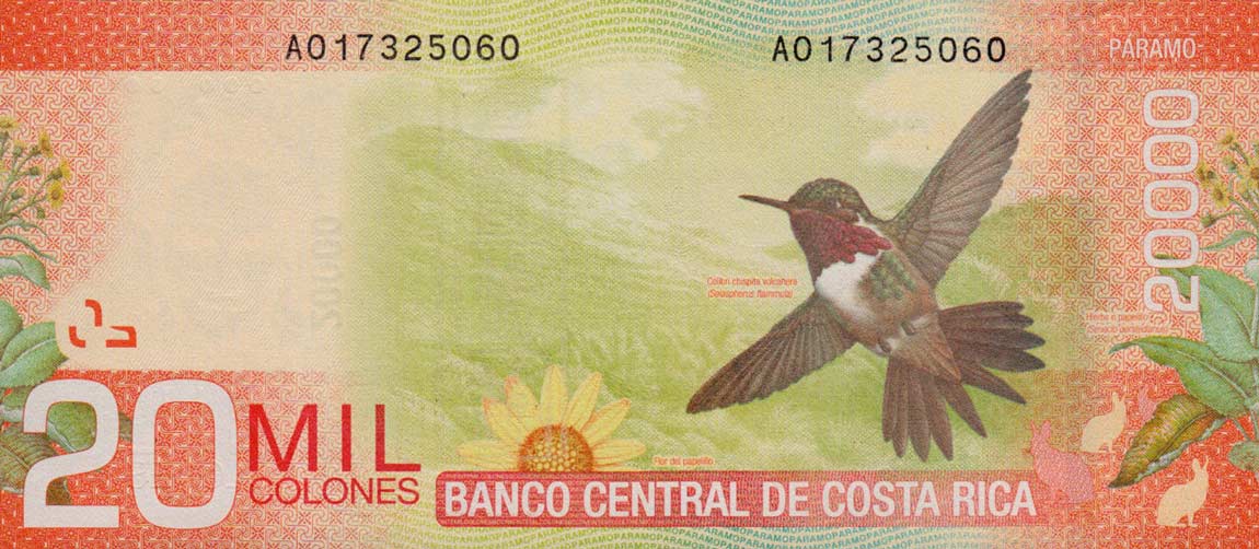 Back of Costa Rica p278a: 20000 Colones from 2009