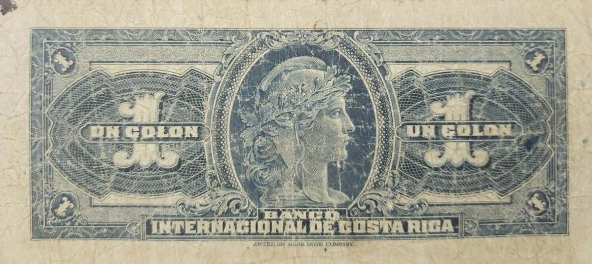 Back of Costa Rica p166a: 1 Colon from 1935